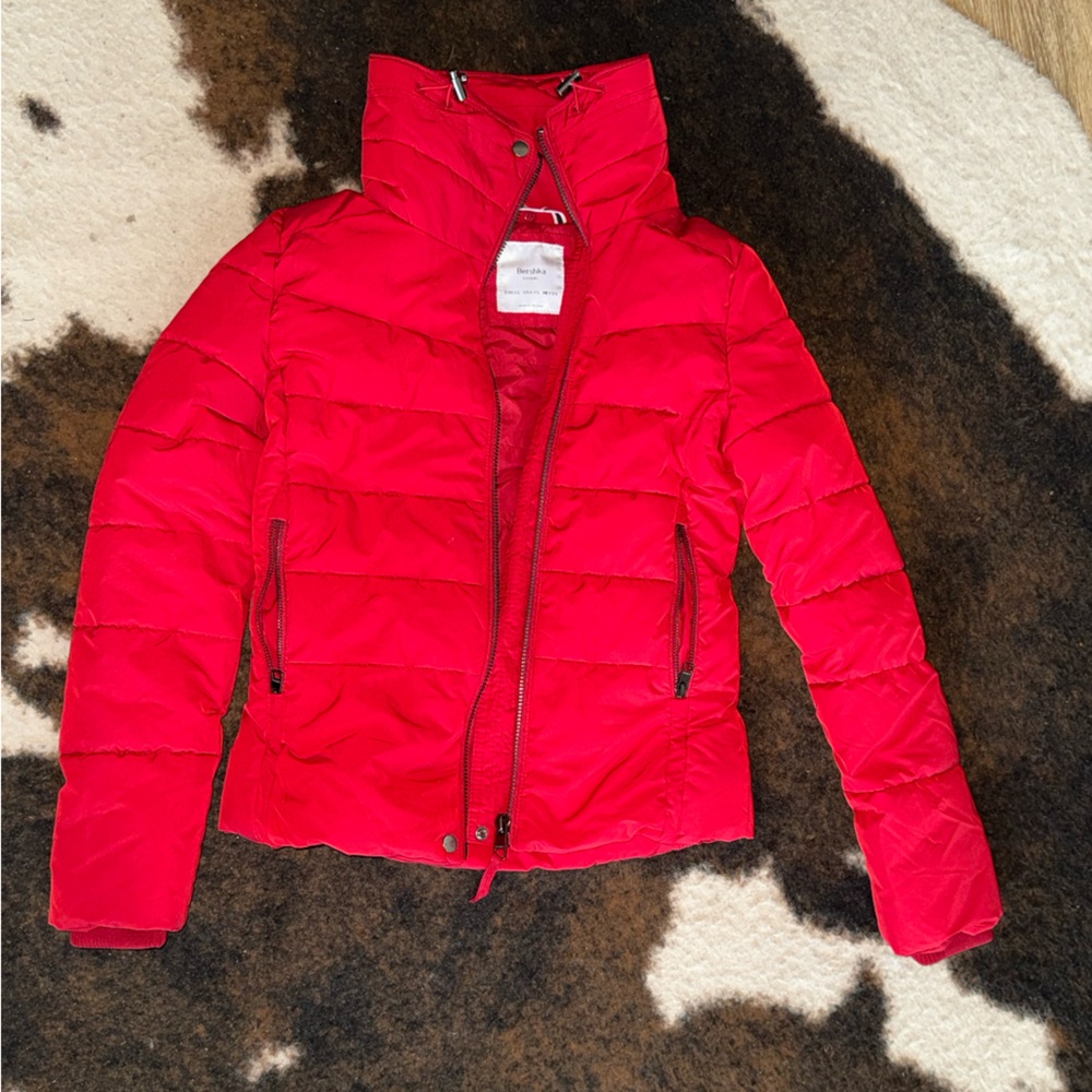Bershka kids/womens Bright Red Puffer Jacket